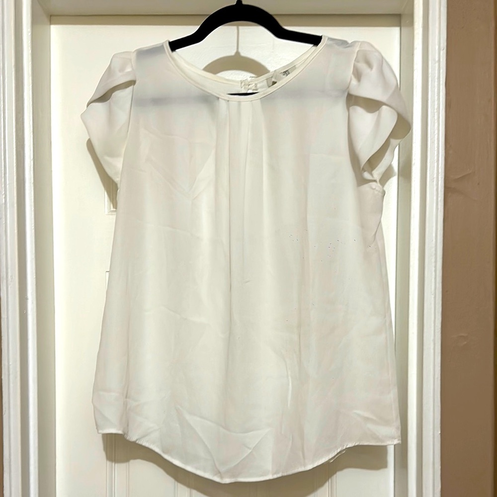White Short Sleeve Blouse